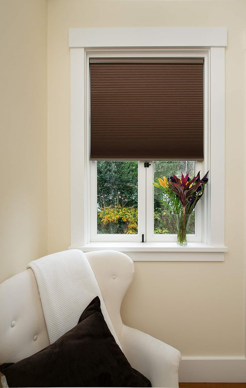 Artisan Select No Tools Custom Cordless Cellular Blackout Shades, Mocha, 38 5/8 in x 72 in