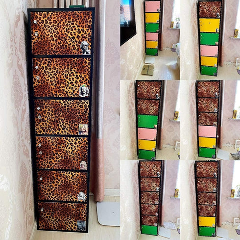 Self Adhesive Vinyl Leopard Print Shelf Liner, Contact Paper for Walls, Cabinets, 17.7X117 Inches