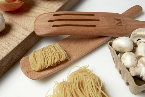 GRACE'S Spurtle Wooden Kitchen Utensil Set, Cooking Spoons and Tools for Nonstick Cookware