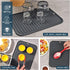 HOTEC Set of 2 Dark Grey Silicone Trivets for Hot Pots and Pans, Heat Resistant Dish Drying Mat for Kitchen Counter