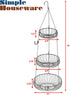Simple Houseware Adjustable Metal Hanging Fruit Basket, Oblate, Black, 11" W x 11" L x 30" H