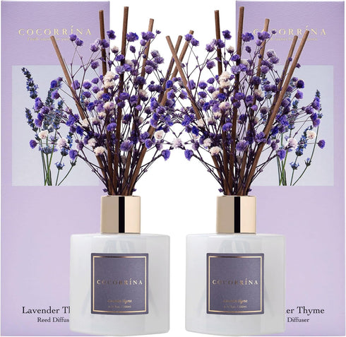 Cocorrna Premium Reed Diffuser Set with Preserved Baby's Breath & Cotton Stick