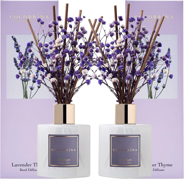 Cocorrna Premium Reed Diffuser Set with Preserved Baby's Breath & Cotton Stick