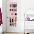 24 (64'' 19'') Simple Houseware Pockets - Crystal Clear Over The Door Hanging Shoe Organizer, Pink x