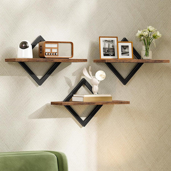 CHOEZON Floating Shelves for Wall, Set of 3 Hanging Shelves, Wall Decor