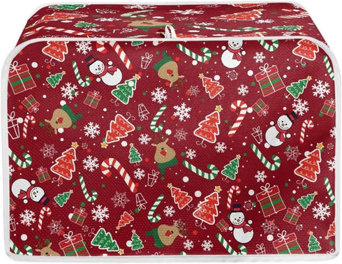 Deer Snowman Toaster Cover - Dust Cover Kitchen Accessories for 4 Slice Toasters, Christmas Decor Kitchen Appliance