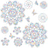 Peacock Tail Flower and Butterfly Window Clings, Anti-Collision Decals to Save Birds from Window Collisions (18PCS)