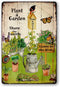 Retro Garden Metal Sign, Plant A Garden Outdoor Decor, Funny Gardening Gifts for Women, Rustic Wall Art 8x12 Inch