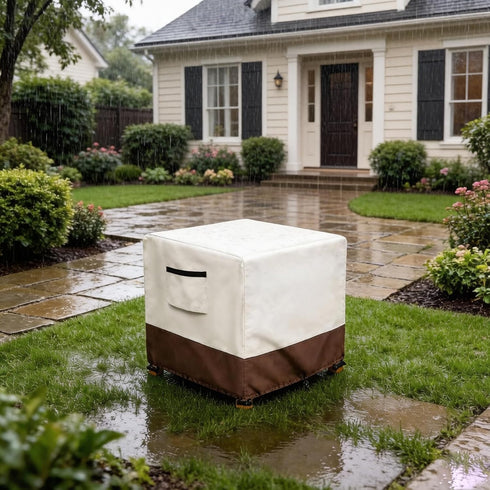 Exokugo 32L 32W 18H inch Waterproof Patio Ottoman Cover, Heavy Duty Square Outdoor Side Table Furniture Covers Size x x