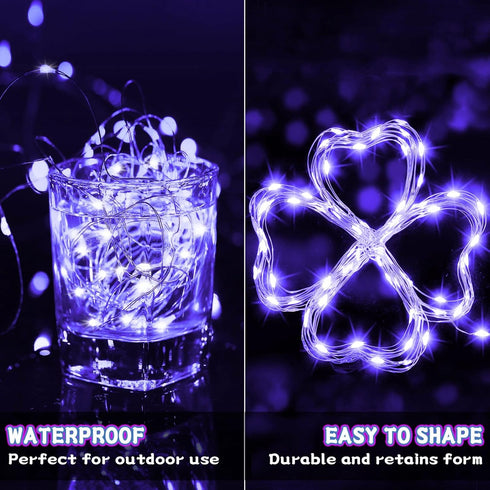 Smacen 32.8FT Led Fairy Lights Battery Operated, LED UV Black Lights, Flexible Blacklight Fixtures,Battery Powered