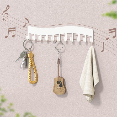 Wall Mounted Necklace Organizer Holder: Jewelry Hanging Storage Display Hanger - White