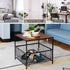 2 20 inch SUPER DEAL Tier Side Table with Mesh Basket, Square End Table Nightstand for Bedroom Living Room, Mini Fridge