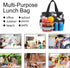 Femuar Lunch Bags for Women/Men: Insulated Lunch Cooler Bag with Adjustable Shoulder Strap - Pink Flower