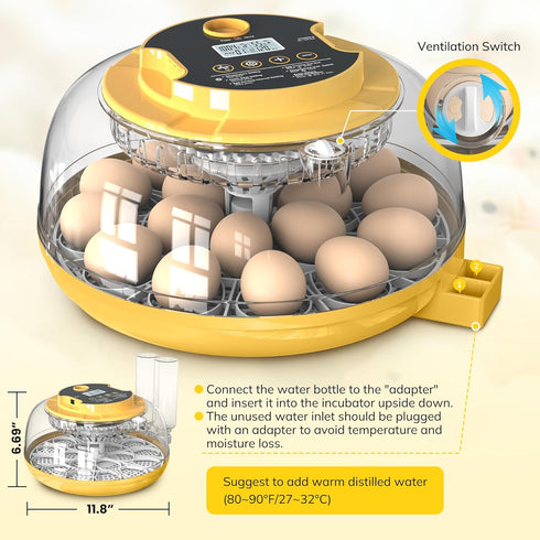 Innvello 18 2 2 Egg Incubator with Automatic Egg Turning and Humidity Control, Chicken Incubator for Hatching Eggs