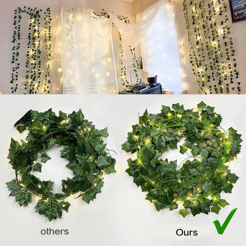 12 Pack 86 100 RECUTMS Ivy Fake Vines for Room Decor FT Artificial Plant with LED String Light Bedroom Aesthetic