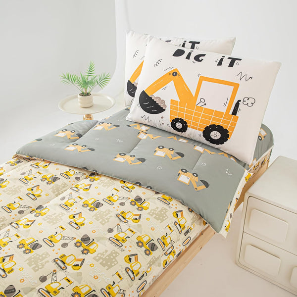 Dearller Bedding Twin for Boys Construction Truck Vehicle Car Comforter Boys Twin Bedding