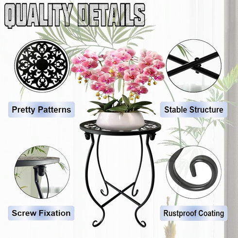 EKINIYAR 1 Pack Plant Stand Indoor Outdoor, Metal Plant Stand for Indoor Plants Iron Art Flower Pot Holder Stand