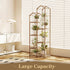 6 Bamworld Roof Shaped Plant Stand Indoor Outdoor Tier Tall Large Wood Plant Shelf Multi Tier Flower Stands Garden