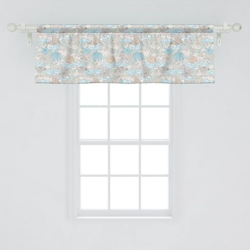 Ambesonne Nautical Window Valance, 54" X 18", Pastel Sea Shell Design for Kitchen Bedroom