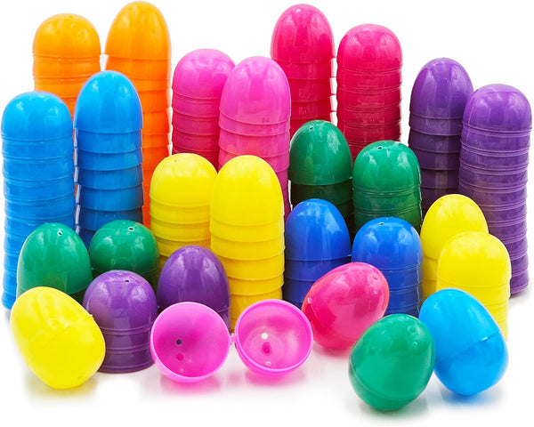 The Dreidel Company 2.3" Fillable Easter Eggs (50 Pack), Colorful Bright Plastic Eggs for Easter Egg Hunt