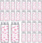 Chuangdi 24 Sets 14 oz Pink Bow Bottles with Straws and Metal Lids