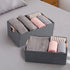 Fabric Storage Bin Box, Foldable Cotton Linen Basket with Wooden Handles, Gray, Medium for Laundry, Clothes, Blankets