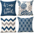 Hexagram Light Blue Geometric Pillow Covers, 16x16 Set of 4, Decorative Couch Cushion Pillow Case for Home Decoration