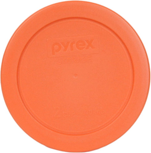 Pyrex 7200-PC 2-Cup Food Storage Replacement Lid, Orange, 6-Pack, Made in USA