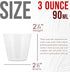 Pouring Masters 3 Oz (90 ml) (100 Pack) 25 Liquid Measuring Cups - Plastic Graduated Cup with Sticks - Reusable Mixing