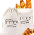 Bread Bag with Inside Lining, 2 Pack Reusable Linen Bread Storage Bags,