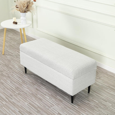 43) Eco-Ancheng Storage Ottoman Cover Rectangle Ottoman Slipcover Folding Storage Bench Cover Footrest Stool Slipcover