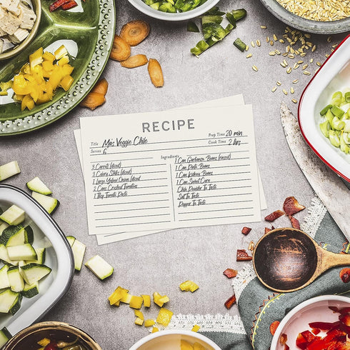 Jot & Mark 50 Count Recipe Cards 4x6 Inches Blank Double Sided, Modern Minimal Design
