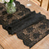 Insparkle Living 16"x48", Black Lace Table Runner Floral Embroidered Black Runner for End Table Coffee Table Buffet