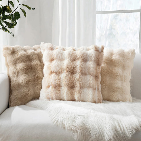 Sofa,12x20 Inch Pack 2 MIULEE Faux Fur Pillow Covers Thick Soft Plush Lumbar Throw Pillows Luxury Spring Home Decor
