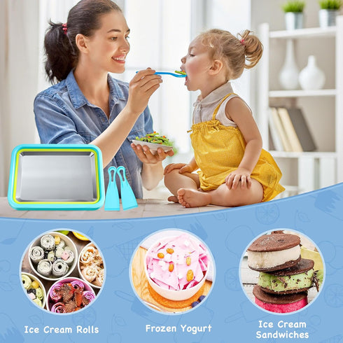 Nenkarn Frozen Mini Rolled Ice Cream Maker, Yogurt Rolls Tray, Instant Cold Plate Ice Cream Maker, Homemade DIY