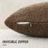 12x20 Inch,1PC,Chocolate Foindtower Decorative Textured Boucle Throw Pillow Covers Accent Solid Lumbar Pillow Cases