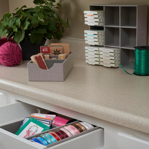 Grey Deep Drawer Organizer Box for Storage by Household Essentials | 12 in x 4 in x 3.13, Silver