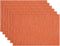 SHACOS Placemats Set of 6, Woven Vinyl Place Mats for Dining Table, Indoor Outdoor Wipe Clean (6, Orange)