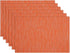SHACOS Placemats Set of 6, Woven Vinyl Place Mats for Dining Table, Indoor Outdoor Wipe Clean (6, Orange)