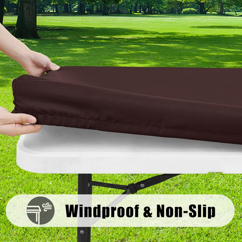5 30"x60") Smiry Rectangle Picnic Table Cloth, Waterproof Elastic Fitted Tablecloths for Foot Tables, Washable