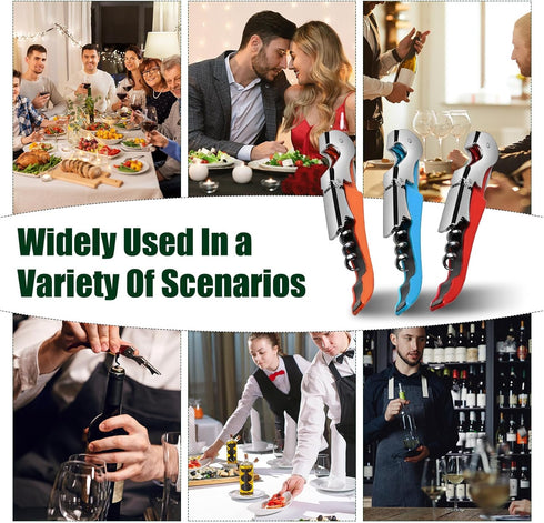 6 Party,Bars,Restaurants(6 Pieces wine key wine opener Stainless wine bottle opener Fold Serrated Foil Cutter wine key