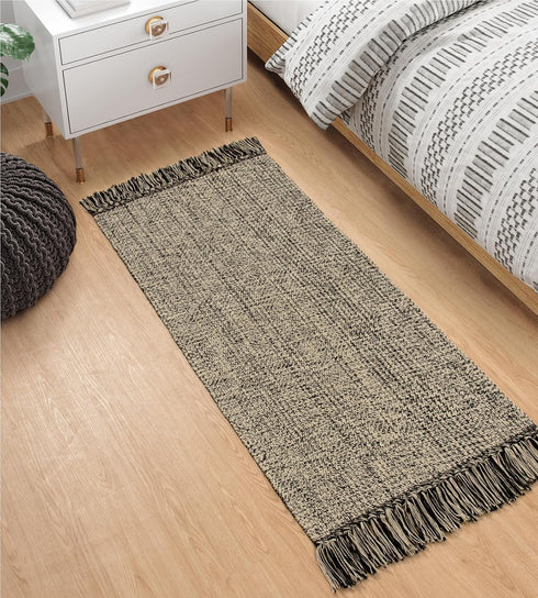 Collive Kitchen Runner Rug, 2x4.3 Hand-Woven Reversible Washable Rug for Entryway, Cotton Boho Decor