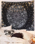 Neasow Bohemian Tapestry Wall Hanging, Black and White Floral Tapestry, 60×80 inches, Boho Decor