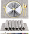 BETEAM Set of 6 Woven Vinyl Placemats - Washable, Durable Indoor Outdoor Table Mats -01 Smoky Grey