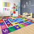 4' 2'7" ABC Kids Play Rug - Number Alphabet Shape Fruit Learning Educational Area Rug - Large Non-Slip Kids Room Play