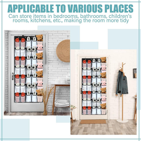2 70 Closet 35 Windyun Pcs Large over The Door Shoe Organizer Hanging Shoe Rack for Holder Black Mesh Pockets Back