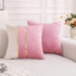 TAOSON Covers,Pack 2 18 18 Inch Velvet Throw Pillow of Soft Decorative Cushion Covers Cases Pink White Patchwork