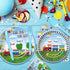 APOWBLS 2nd 24 Chugga Chugga Two Two Birthday Party Supplies, Paper Plate, Cup, Napkin, Disposable Cutlery, Tablecloth
