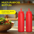 8 OZ 2 PACK BRIGHTFROM Condiment Squeeze Bottles, RED Empty Squirt Bottle with Wide Neck - Great for Ketchup, Mustard