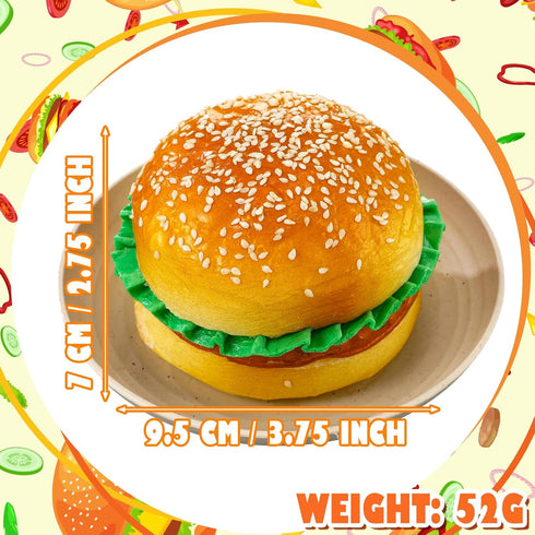 1 CroBlissful Pcs Artificial Hamburgers Realistic Fake Food Bread Model Photography Prop for Kitchen Food Fake Display